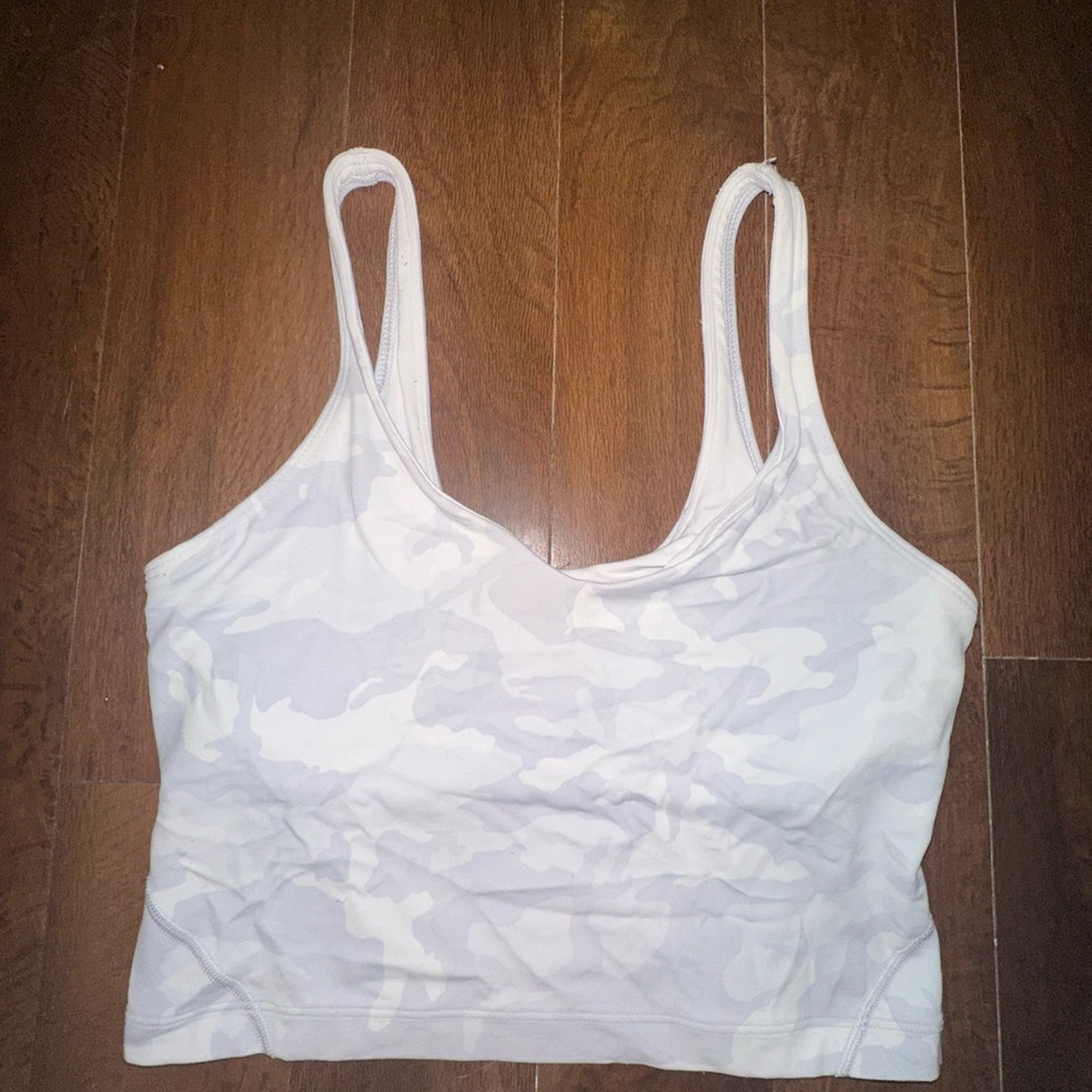 Lululemon White Camouflage Tank Top